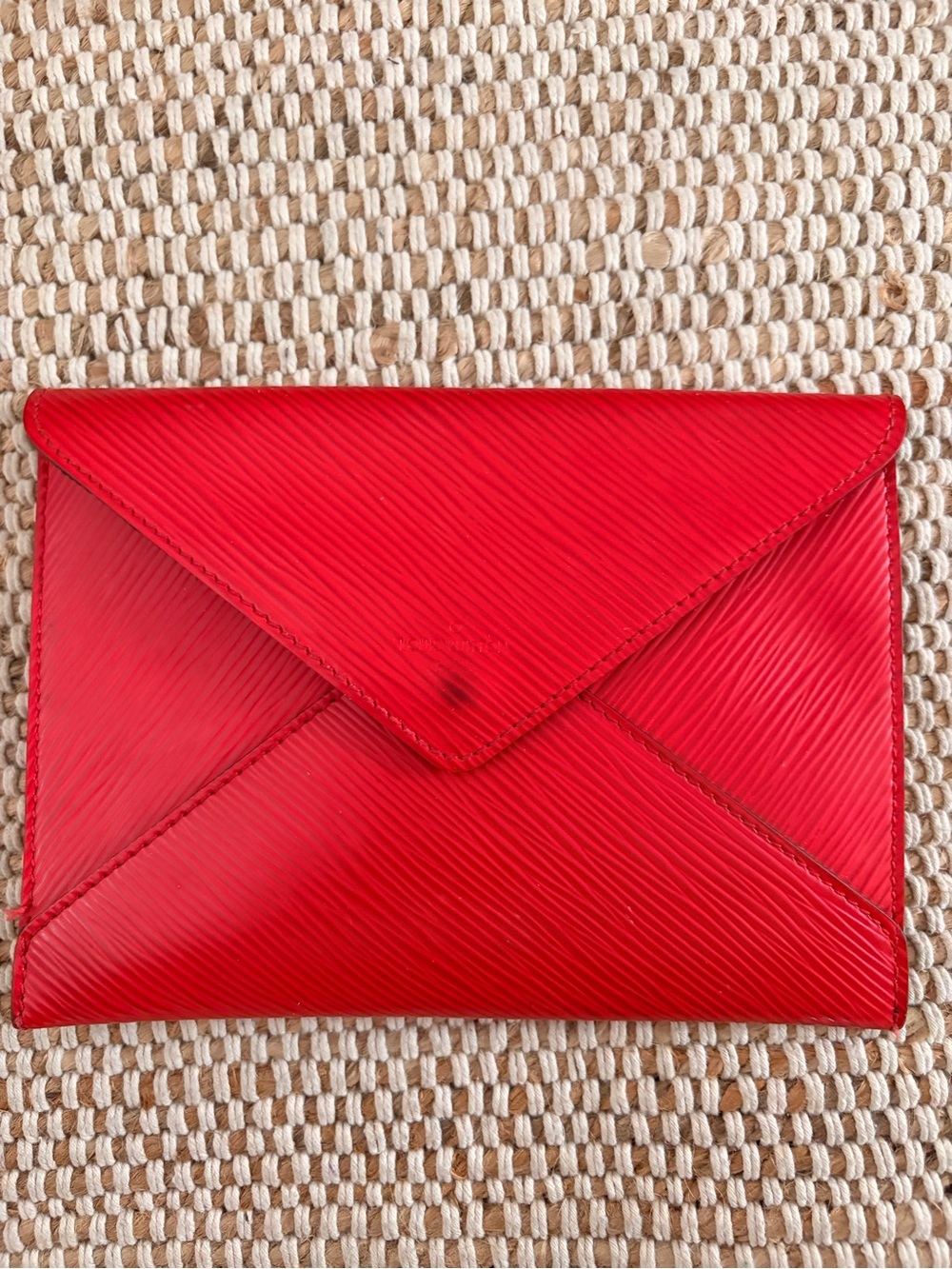 Louis Vuitton Red Epi Leather Envelope Clutch
